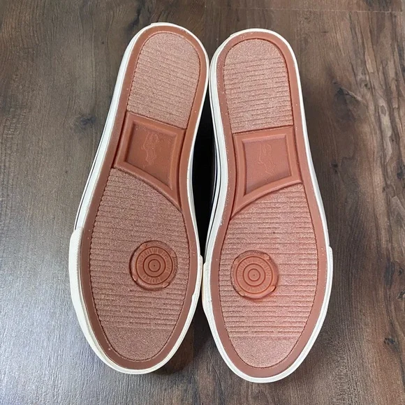 NWOT Polo Ralph Lauren Scholar Faux Leather Brown Sneakers Size 5.5 - Picture 6 of 7